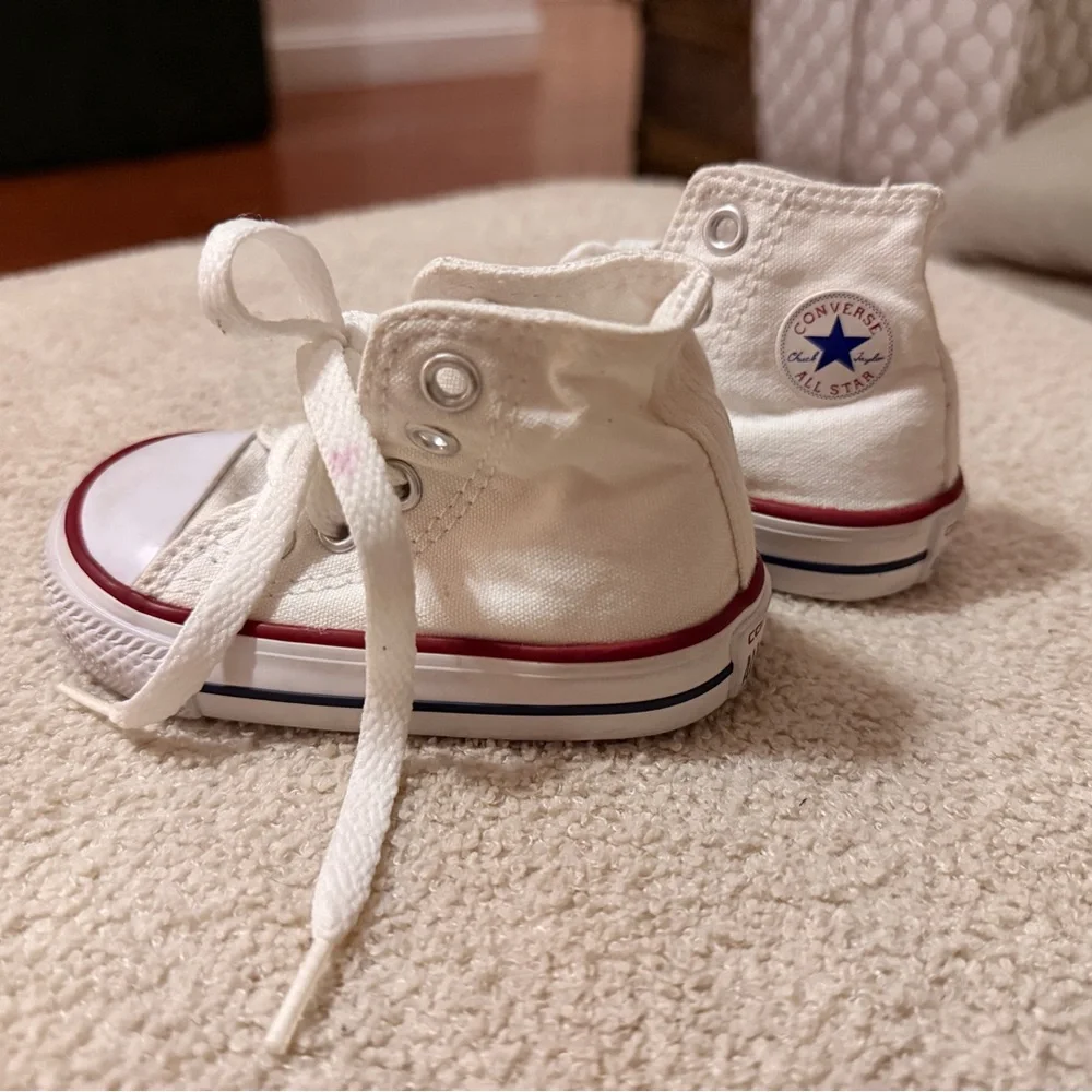 Converse Baby White and Red Sneakers - Picture 2 of 4